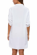 MANAIXUAN Women's Oversized Button Down Shirt Dress Casual 3/4 Sleeve XXL by Deal US