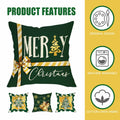 Fahrendom 4-Pack 16x16 Red Green Xmas Tree Snowflake Outdoor Pillow Covers by Deal US