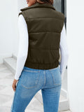 Fisoew Womens Faux Leather Puffer Vest Sleeveless Zip Up Black - Size S by Deal US