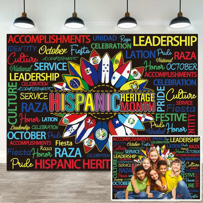 Hispanic Heritage Month Backdrop 7x5FT Classroom Photography Background by Deal US