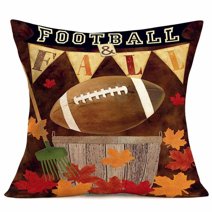 Hopyeer 18x18 AF-Ball Vintage Football Pillow Cover Cotton Linen Throw by Deal US