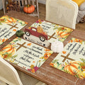 Vintage Thanksgiving Placemats Linen Pumpkin Leaves 12x18in 4PCS by Deal US