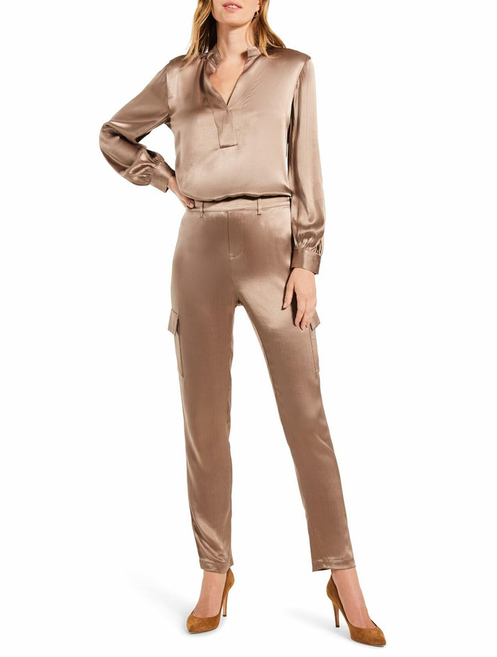 NIC+ZOE Women's Elevated Relaxed Cargo Pant Stucco Size 2 Stylish Fit by Deal US