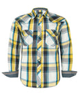 VENZULIA Men's Western Snap Long Sleeve Plaid Shirt White Size 2XL by Deal US