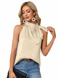 Elegant Summer Tank Top Women Apricot Sleeveless Loose Size 2XL by Deal US