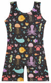 DANSHOW Girls Gymnastics Leotard Shiny Biketard XS Size