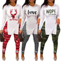 MRSYVES 2PC Women's Khaki Outfit Set L - Pullover Shirt & Leggings Pants by Deal US