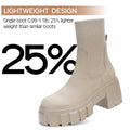 FITORY Women's Chelsea Ankle Boots Tan Size 11 Lightweight Chunky Heel by Deal US