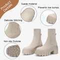 FITORY Women's Chelsea Ankle Boots Tan Size 11 Lightweight Chunky Heel by Deal US