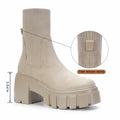 FITORY Women's Chelsea Ankle Boots Tan Size 11 Lightweight Chunky Heel by Deal US