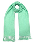 Elu Pashmina Shawl Large Flower Textured Sea Green Soft Wrap 78x28 by Deal US