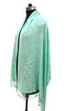 Elu Pashmina Shawl Large Flower Textured Sea Green Soft Wrap 78x28 by Deal US