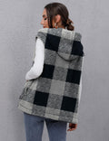 TFSDOD Womens Fuzzy Sherpa Fleece Vest Cozy Sleeveless Sweater Plaid- Size M by Deal US