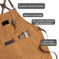 CONTAIL Heavy Duty Cotton Canvas Chef Apron Brown Adjustable Cross Back by Deal US