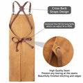 CONTAIL Heavy Duty Cotton Canvas Chef Apron Brown Adjustable Cross Back by Deal US