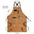 CONTAIL Heavy Duty Cotton Canvas Chef Apron Brown Adjustable Cross Back by Deal US
