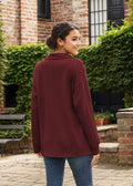 Fall Tops Women 2024 Long Sleeve Black Medium Sweater Blouse Casual by Deal US