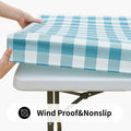 Smiry Rectangle Waterproof Vinyl Picnic Tablecloth 30x72 White Orange Plaid by Deal US