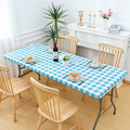 Smiry Rectangle Waterproof Vinyl Picnic Tablecloth 30x72 White Orange Plaid by Deal US