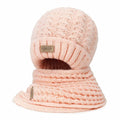 Wander Agio Women's Winter Wool Knit Beanie & Scarf Set Pink 3pc by Deal US