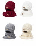Wander Agio Women's Winter Wool Knit Beanie & Scarf Set Pink 3pc by Deal US