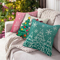 Fahrendom 4-Pack 18x18 Magenta Christmas Gingerbread Man Pillow Covers Set by Deal US