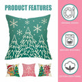 Fahrendom 4-Pack 18x18 Magenta Christmas Gingerbread Man Pillow Covers Set by Deal US