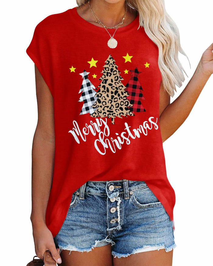 WMZCYXY Womens Tank Top Sleeveless Red Christmas Tree Size L by Deal US