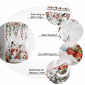 Christmas Snowman Shower Curtain 72x72in Waterproof Fabric Farmhouse 12 Hooks by Deal US