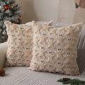 Allorry 2-Pack 18x18 Beige Gingerbread Christmas Pillow Covers Soft Plush Fur by Deal US