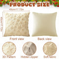 Set of 2 Christmas Pillow Covers 18x18 Cream Beige Plush Velvet Soft Throw by Deal US