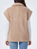 Tankaneo Womens Sherpa Fleece Vest Lightweight Teddy Jacket - Size L by Deal US
