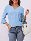Syellowafter Womens Coral 3/4 Sleeve Casual Loose Fit Tunic Blouse Size XL by Deal US