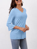 Syellowafter Womens Coral 3/4 Sleeve Casual Loose Fit Tunic Blouse Size XL by Deal US