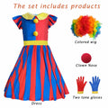 FINASKASU Girls Clown Costume 4 Pcs Set, Halloween Costume 5-6Y by Deal US