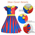 FINASKASU Girls Clown Costume 4 Pcs Set, Halloween Costume 5-6Y by Deal US