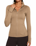 AVGO Womens Running Jacket Full Zip Slim Fit Brown Lightweight Size XS by Deal US