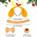 PAJXNJC Deer Antler Headband Set Yellow Christmas Party Favors Nose Bow Tail by Deal US