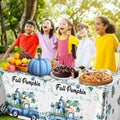 3 Pc Blue Fall Thanksgiving Tablecloth Set 54x108in + 60 Napkins Disposable by Deal US
