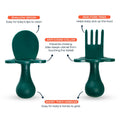 Grabease Baby Spoons & Toddler Utensils - BPA-Free & Phthalate-Free - Green by Deal US