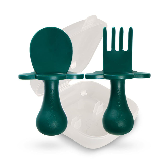 Grabease Baby Spoons & Toddler Utensils - BPA-Free & Phthalate-Free - Green by Deal US