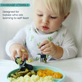 Grabease Baby Spoons & Toddler Utensils - BPA-Free & Phthalate-Free - Green by Deal US