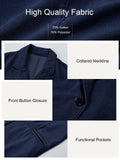 Fisoew Womens Denim Blazer Jacket Long Sleeve Blue Single Breasted - Medium by Deal US