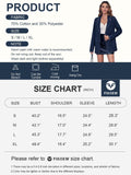 Fisoew Womens Denim Blazer Jacket Long Sleeve Blue Single Breasted - Medium by Deal US