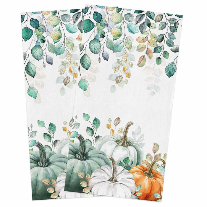 Thanksgiving Green Pumpkin Kitchen Towels Set of 2 18x28 Fall Decor Absorbent by Deal US