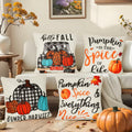 Soyezletop Thanksgiving Decor Set 5pcs Pillows 18x18in & Table Runner by Deal US