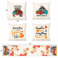 Soyezletop Thanksgiving Decor Set 5pcs Pillows 18x18in & Table Runner by Deal US