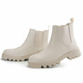 firelli Women Chelsea Ankle Booties Slip-On Winter Boots Ivory Size 9 by Deal US