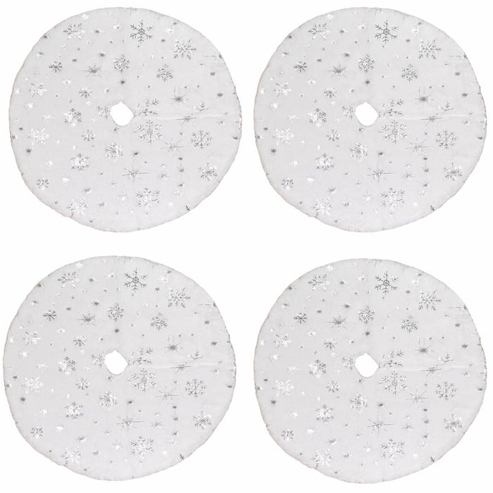 4pcs 15" Christmas Tree Skirt Set Mini Holiday Decoration by Deal US