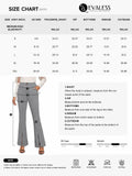EVALESS Women's Khaki High Waisted Stretchy Flared Work Pants Medium by Deal US